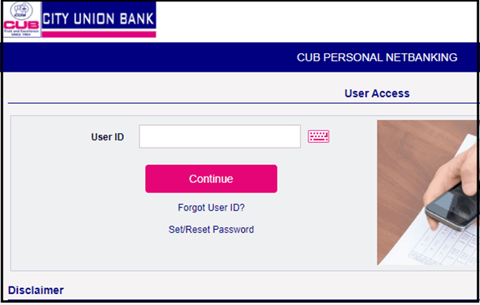 Registration for Cub netbanking