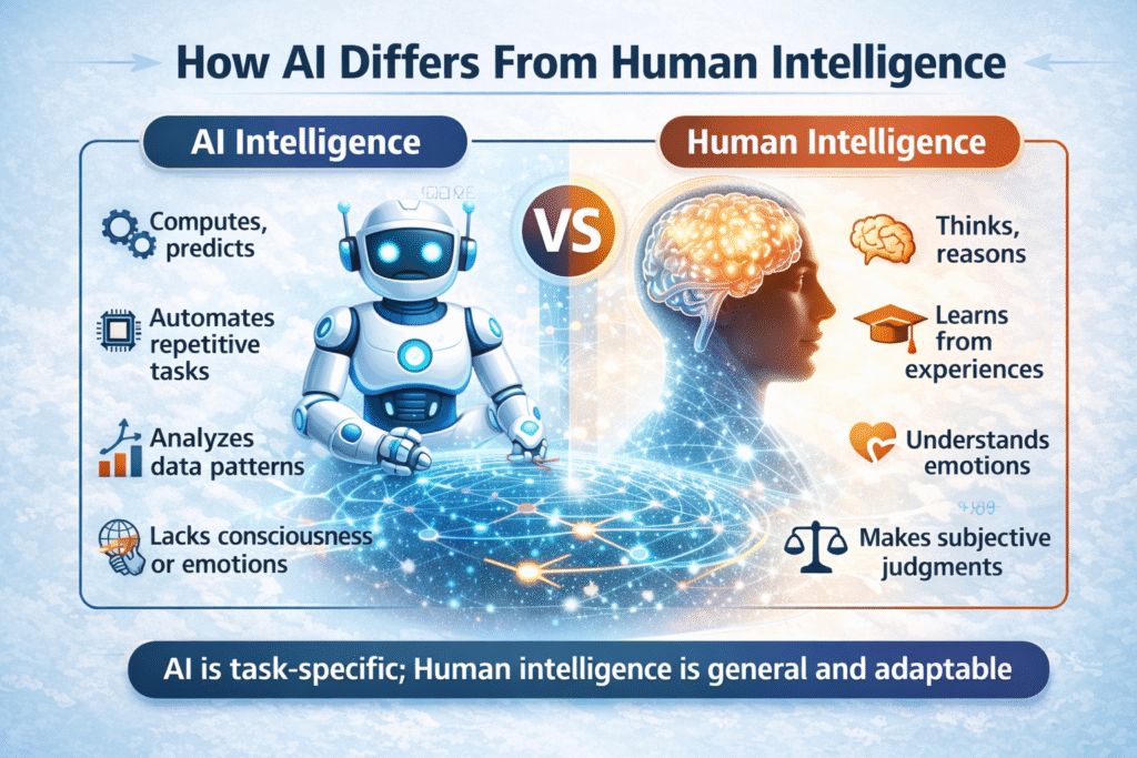 How ai differs from human intelligence
